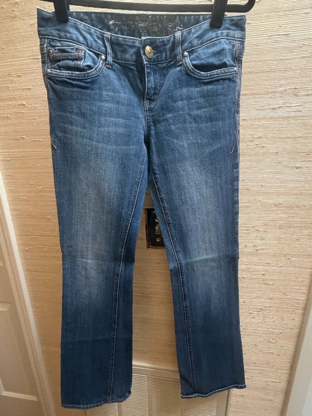Express Low Rise Bootcut Jeans Women's Size 2R Vintage Medium Wash Stretch Denim